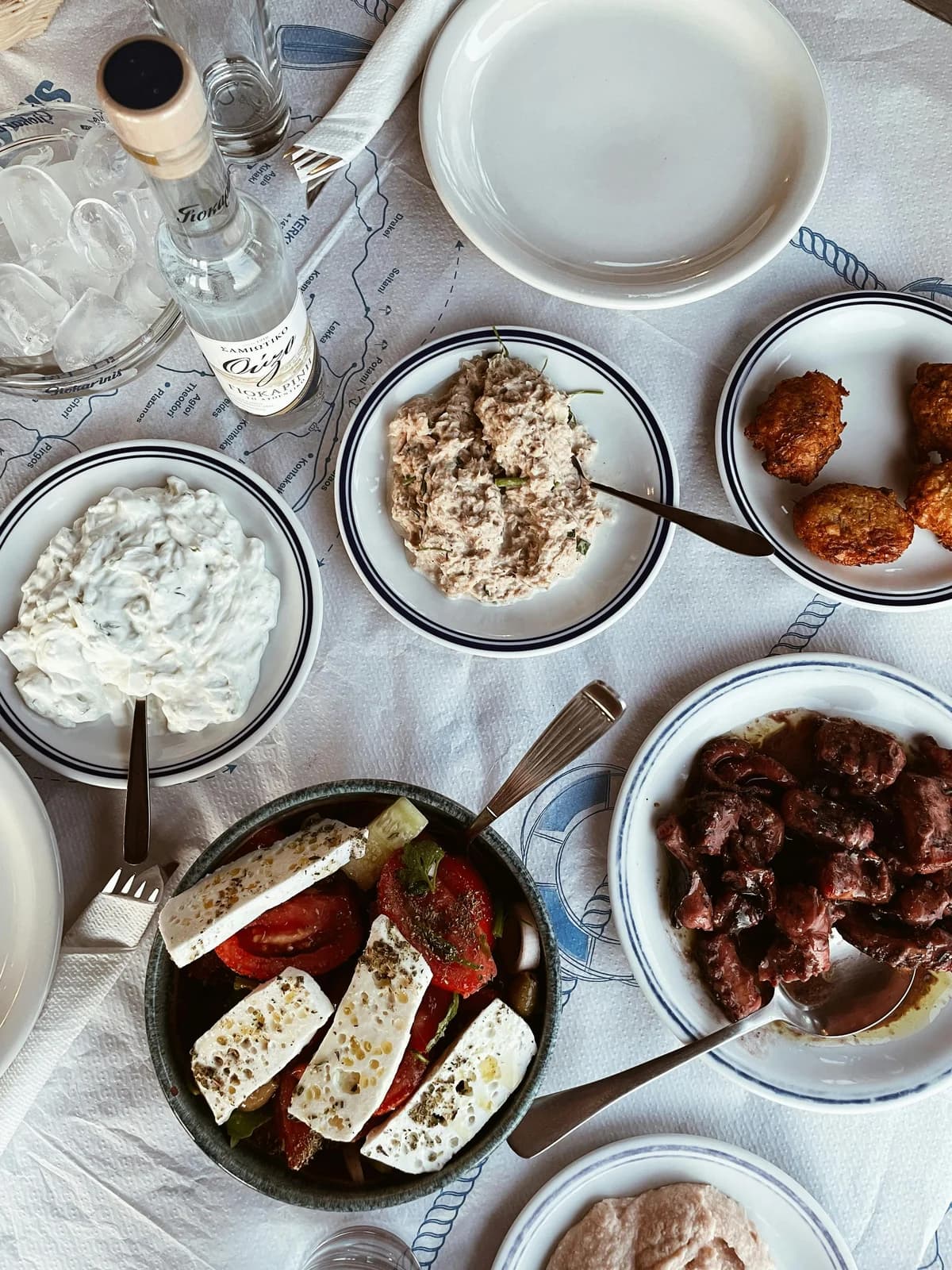 Greek mezze spread